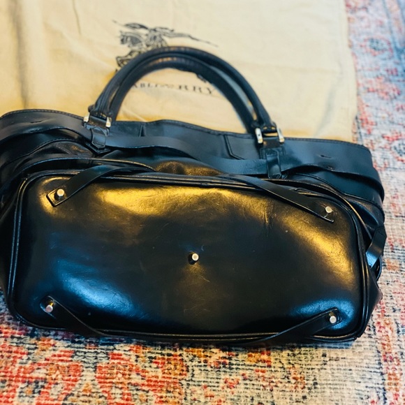 Black Soft Leather Burberry Bag - Picture 1 of 6